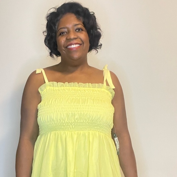 ModCloth milkmaid dress a little Ray of sunshine butter Yellow Chiffon New Small - Picture 7 of 7